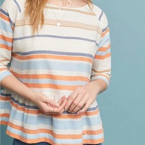 Anthropologie Peplum Striped Shirt